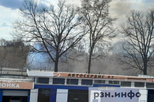 В Рязани на Северном переулке загорелся нежилой дом