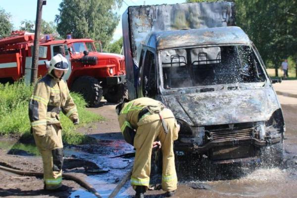 В Рязанской области «Газель» загорелась на ходу