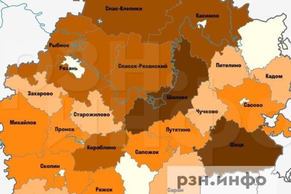 Карта грибных мест в Рязанской области