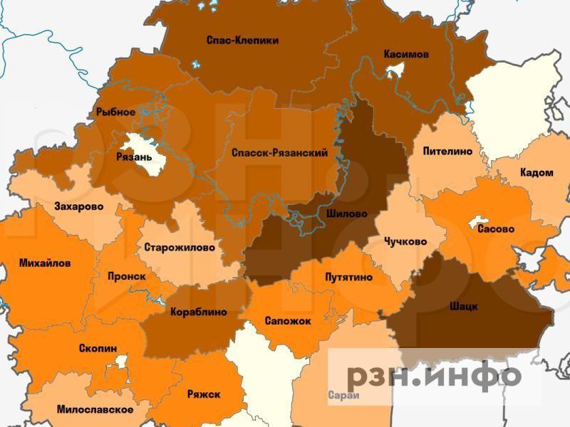 Карта грибных мест в Рязанской области