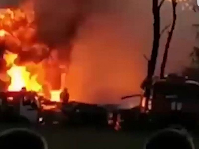 Крушение военного самолета Ил-76 в Рязани
